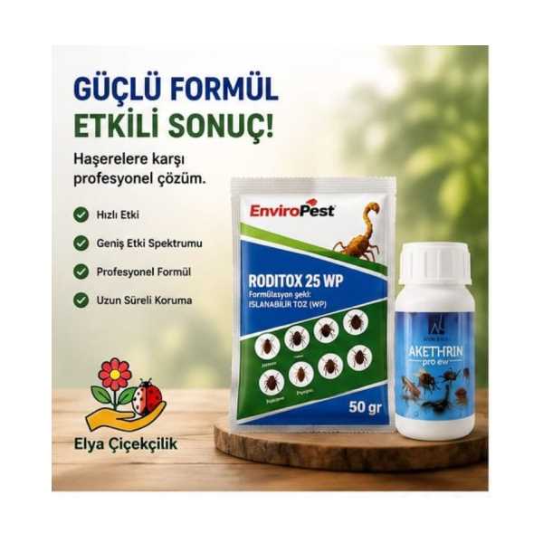 AKETHRİN PRO EW + RODİTOX 25 WP 50GR
