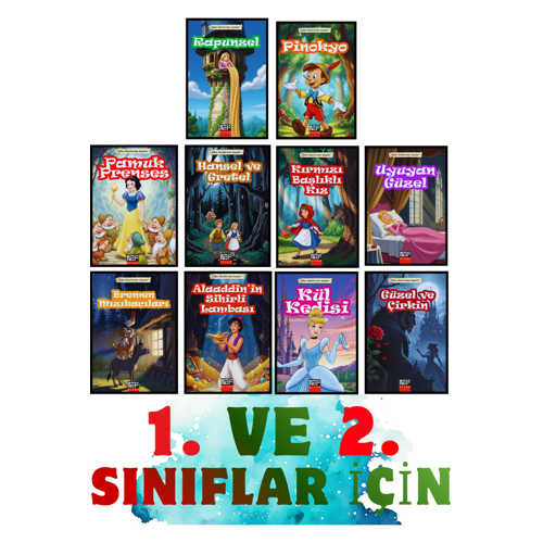 DÜNYA ÇAPINDA SEVİLEN MASALLAR – 1. VE 2. SINIF İÇİN 10 KİTAPLIK SET