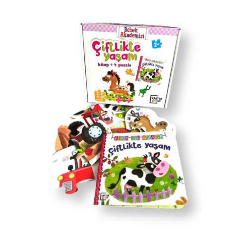 KARATAY BEBEK AKADEMİSİ ÇİFTLİKTE YAŞAM KİTAP+PUZZ