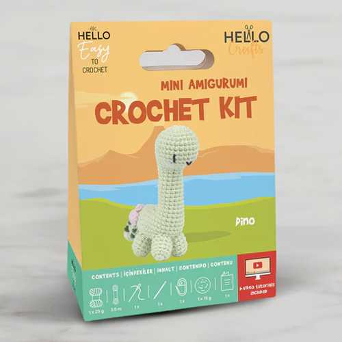 H.CRAFTS TIĞ İŞİ MİNİ AMİGURUMİ KİTİ-DİNO