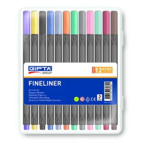 GIPTA FİNELİNER 0.4 MM ÜÇGEN 12 RENK K606