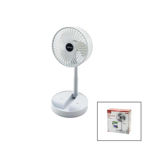 MASA ÜSTÜ VANTİLATÖR USB ŞARJLI KATLANIR FAN=16.4CM - UZAYAN AYAK=12.5-19CM 180 DERECE DÖNEBİLEN TEL