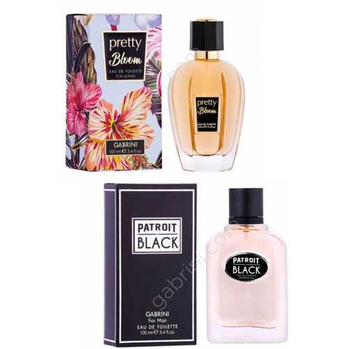 IN LOVE EDT FOR WOMAN 80 ML GÖNDERILMEKTEDIR.& PATROIT BLACK EDT FOR MEN 100ML 2 'LI SET