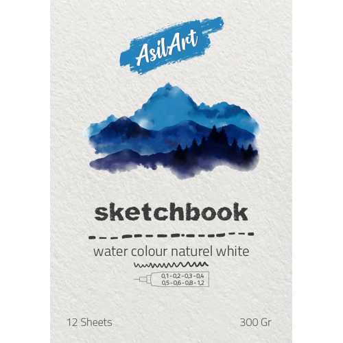 ASİLART SKETCHBOOK WATERCOLOR A4 300GR 12YP BEYAZ