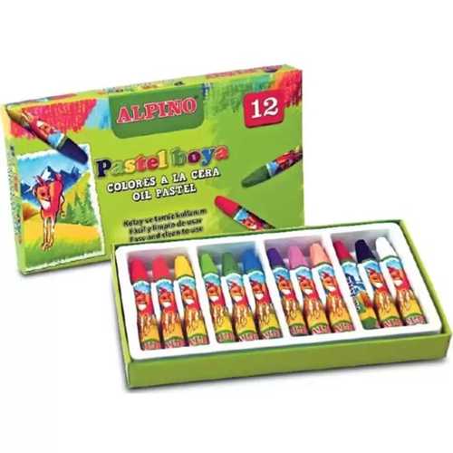 ALPİNO PASTEL BOYA KARTON KUTU KÖŞELİ 12 RENK