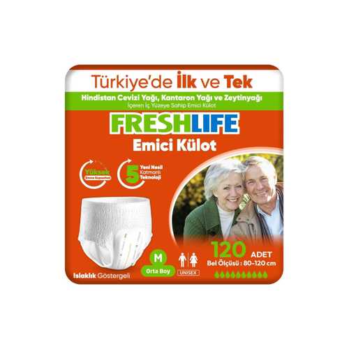 FRESHLİFE EMİCİ KÜLOT MEDİUM HASTA BEZİ 4X30 120 ADET