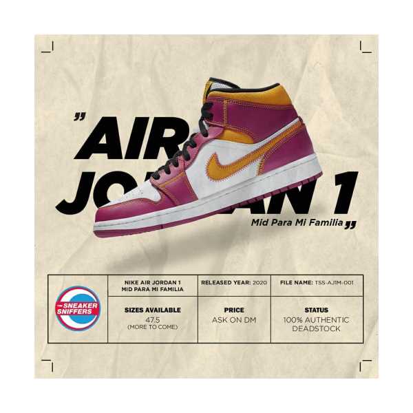 NİKE AİR JORDAN 1 MİD PARA Mİ FAMİLİA ORİJİNAL 47,5 NUMARA SNEAKER SPOR AYAKKABI