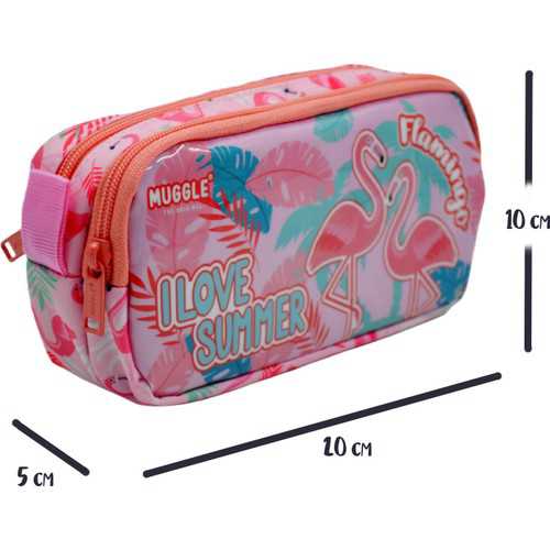 MUGGLE MU-7273 FLAMİNGO ROSE KALEMLİK ÇANTA -6-