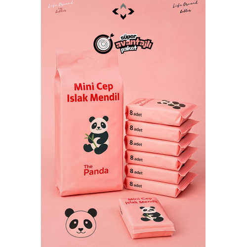 8 MİNİ PAKET PEMBE ISLAK MENDİL KOKUSUZ CEP MENDİLİ ÇOCUK VE OKUL ÇANTASI İÇİN TAŞINABİLİR HİJYENİK