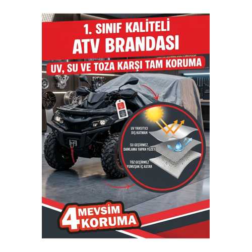 KANUNİ ATV 200 U OFF ROAD UYUMLU PREMİUM KALİTE ATV BRANDASI MİLFONLU ÇİFT KATMAN