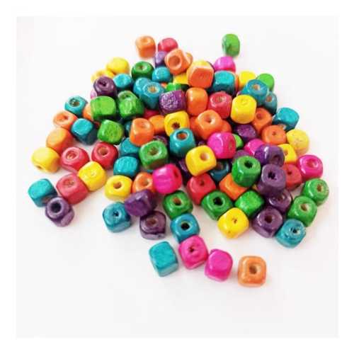 AHŞAP BONCUK RENKLİ 1KG 6MM YUV.KARE B4374