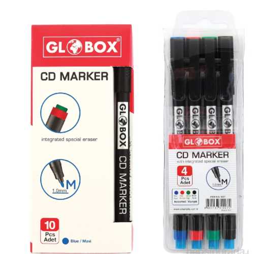 GLOBOX CD KALEMİ M 4LÜ KARIŞIK