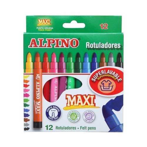 ALPİNO KEÇELİ BOYA KALEMİ MAXİ 12Lİ RENK AR000006