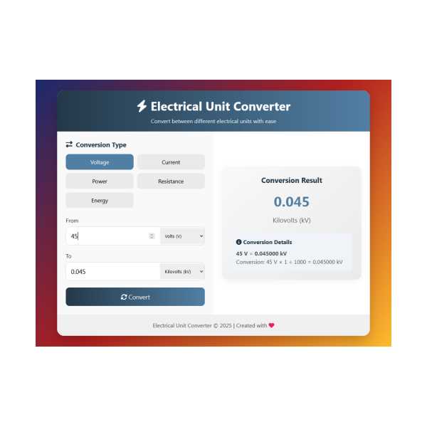 ELECTRİCAL UNİT CONVERTER
