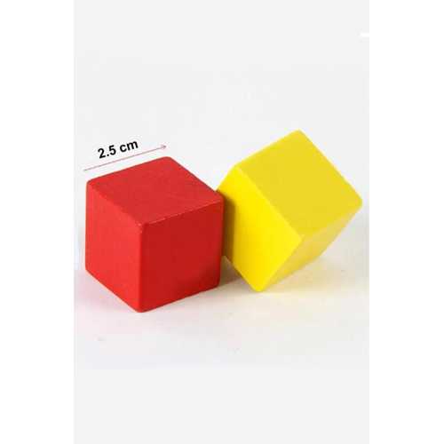 ESMAY AHŞAP KÜP RENKLİ 2,5X2,5CM 24LÜ