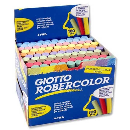 ROBERCOLOR TEBEŞİR YUVARLAK TOZSUZ 100LÜ RENKLİ