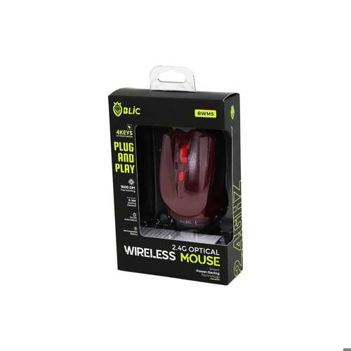 BORDO KABLOSUZ MOUSE 2.4G 8-10M DİSTANCE WİRELESS - KABLOSUZ 1600DPI OYUN FARE BWM-5 (4172)