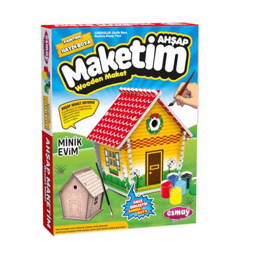 ESMAY AHŞAP MAKET BOYAMA MİNİK EVİM 3066