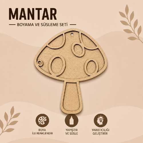 ESMAY MDF BOYAMA OBJESİ 20X15CM MANTAR