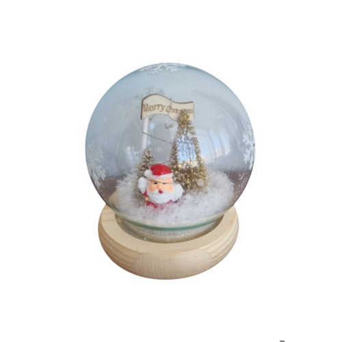 EH LEDLİ CAM KÜRE MERRY CHRİSTMAS KARLI - SÜS EŞYA