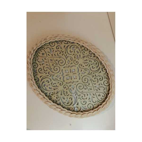 LAZER KESİMLİ CAM RATTAN TEPSİ