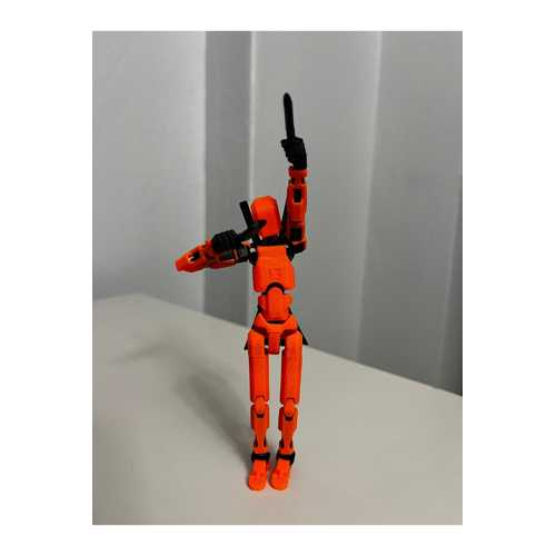 ROBOT DUMMY OYNAR EKLEMLI HAREKETL OYUNCAK AKSIYON FIGÜRÜ BARDAK HEDIYELI 3D 13 CM TURUNCU SIYAH