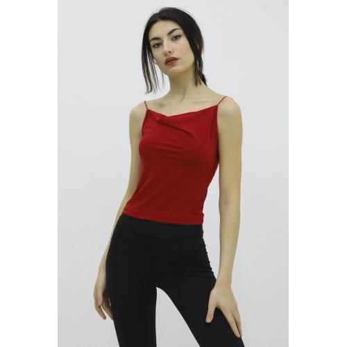 IP ASKİLİ BLUZ KİRMİZİ - P-019894
