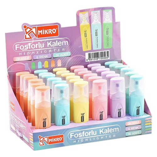 MİKRO MK-605P-36 RENKLİ FOSFORLU KALEM -36-