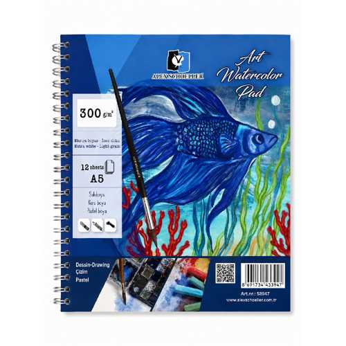 ALEX SULU BOYA DEFTERİ A5 300GR 12YP