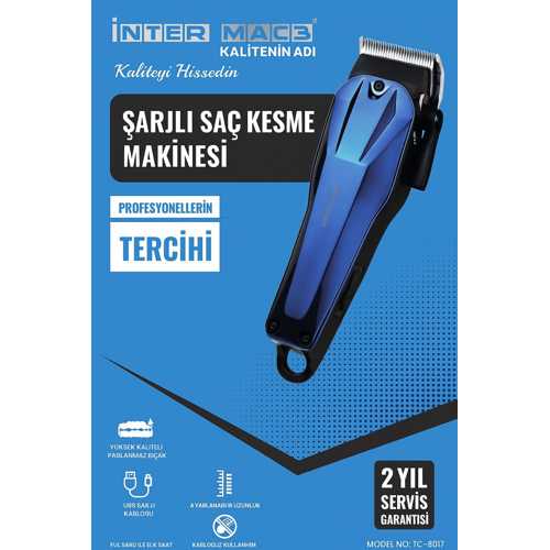 İNTER MAC3 ŞARJLI SAÇ KESME MAKİNESİ TC-8017 (5067)