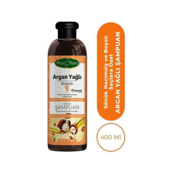 PHYTOFLORA TUZSUZ HASSAS SÖNÜK HACİMSİZ VE BOYALI SAÇLARA ÖZEL ARGAN YAĞLI BİTKİSEL ŞAMPUAN