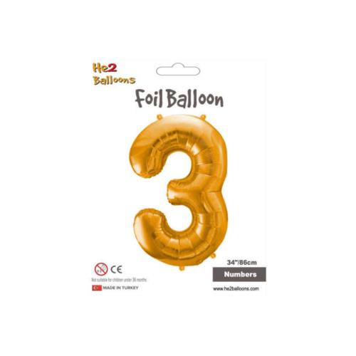 KİKAJOY RAKAM FOLYO BALON 34" ALTIN 3
