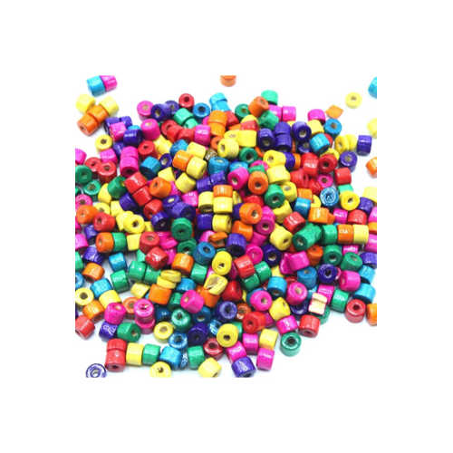 ESMAY AHŞAP BONCUK RENKLİ ASKILI 14MM SİLİNDİRİK 3