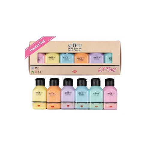 ARTDECO AKRİLİK BOYA 6X75ML SET PASTEL RENKLER