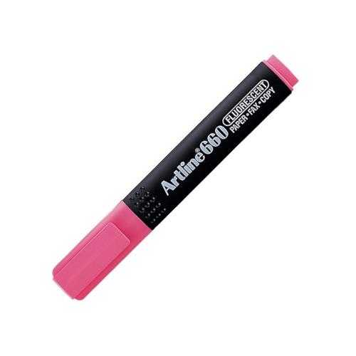 ARTLİNE 660 FOSFORLU KALEM KESİK F.PEMBE -12-