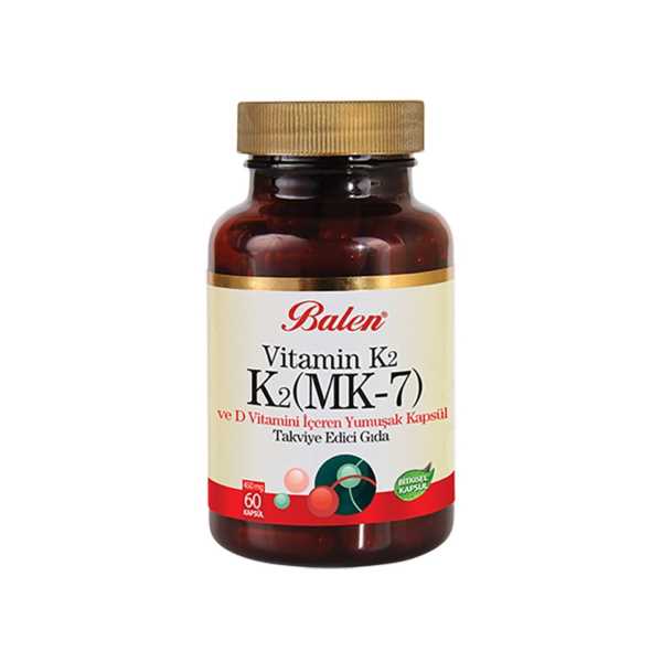 BALEN VİTAMİN 2 2-MK 7 D3 D VİTAMİNİ İÇEREN YUMUŞAK KAPSÜL - 60 KAPSÜL