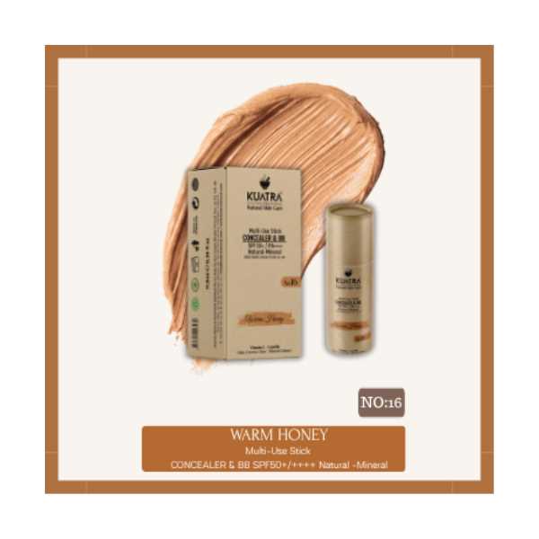 KUATRA WARM HONEY NATURAL-MİNERAL STİCK CONCEALER & BB | SPF 50+ PA++++ | ÇOK AMAÇLI NEMLENDİRİCİ, L