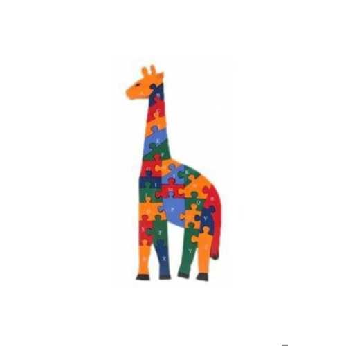 ZÜRAFA AHŞAP HAYVAN FİGÜRLÜ SAYI VE HARF BULTAK PUZZLE