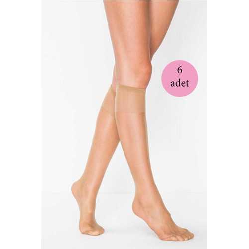 6 ADET SÜPER INCE 15 DEN MAT PANTOLON ÇORABI BRONZ