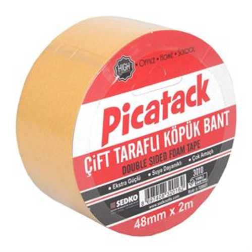 PİCATACK ÇİFT TARAFLI KÖPÜK BANT 3010 48MM X 2M