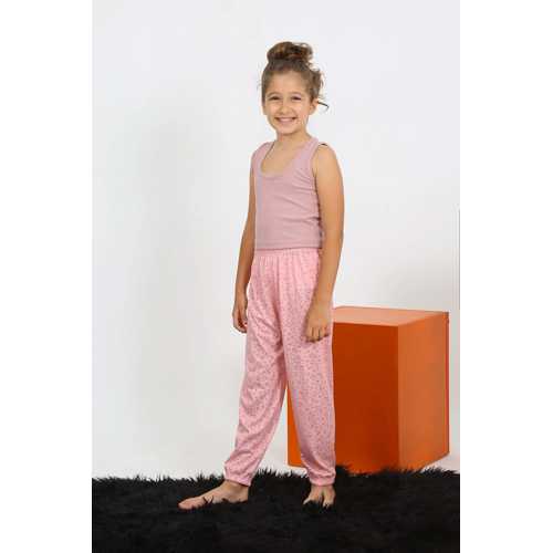 KIZ ÇOCUK SIFIR KOL GÜL KURUSU PENYE PIJAMA TAKIM