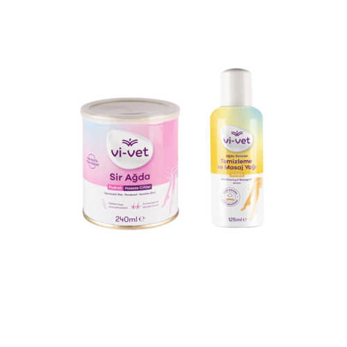 VI VET SIR KAVANOZ AĞDA PUDRA 240 GR + AĞDA SONRASI TEMIZLEME VE MASAJ YAĞI ARNIKA 125ML