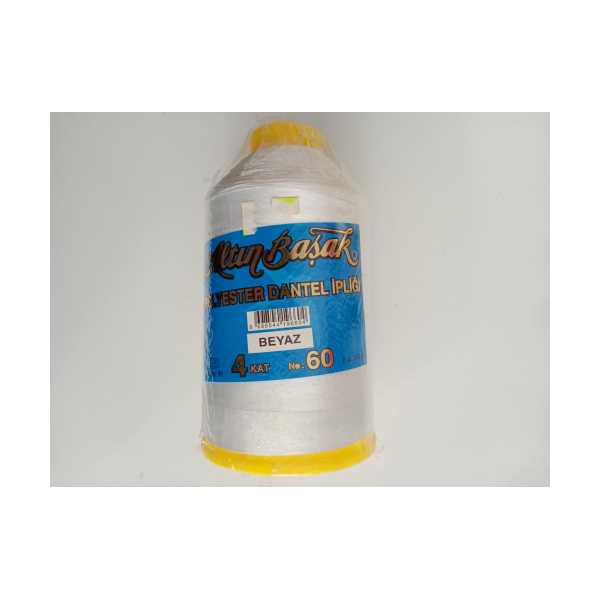 ALTINBAŞAK POLYESTER DANTEL İPLİĞİ 4 KAT (60 NUMARA) BEYAZ (HOBİ) TUHFETOWER