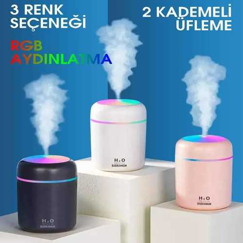 H2O LED IŞIKLI MİNİ ODA HAVA NEMLENDİRİCİ (4172)