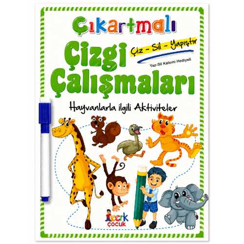 EMA ÇIKARTMALI ÇİZGİ ÇALIŞM.-HAYVANLAR/EMAÇOCUK