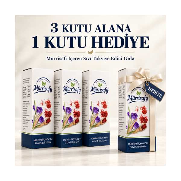 3 KUTU MÜRRİSAFİ İÇEREN SIVI TAKVİYE EDİCİ GIDA ALANA 1 KUTU HEDİYE 