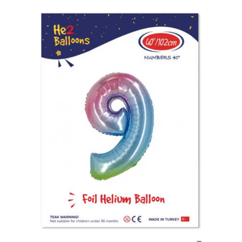 KİKAJOY RAKAM FOLYO BALON 40" RAİNBOW -9-