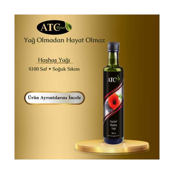 ATC VİTAL HAŞHAŞ YAĞI NATÜREL 500 ML