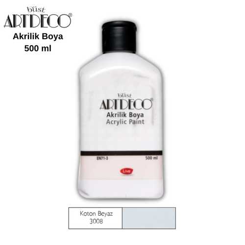 ARTDECO AKRİLİK BOYA 500ML 3008 KOTON BEYAZ