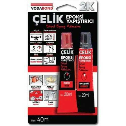 VODABOND EPOKSİ ÇELİK YAPIŞTIR 2K RAPİT 40ML 0363